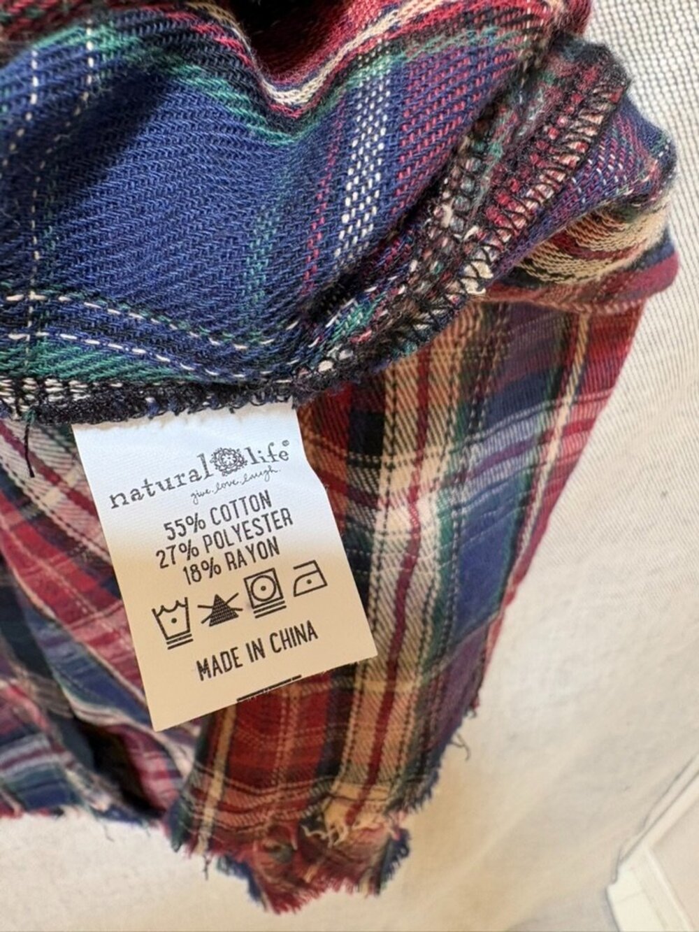 Natural Life Carter Applique Flannel Shirt, Cream Star L/XL - Picture 9 of 10